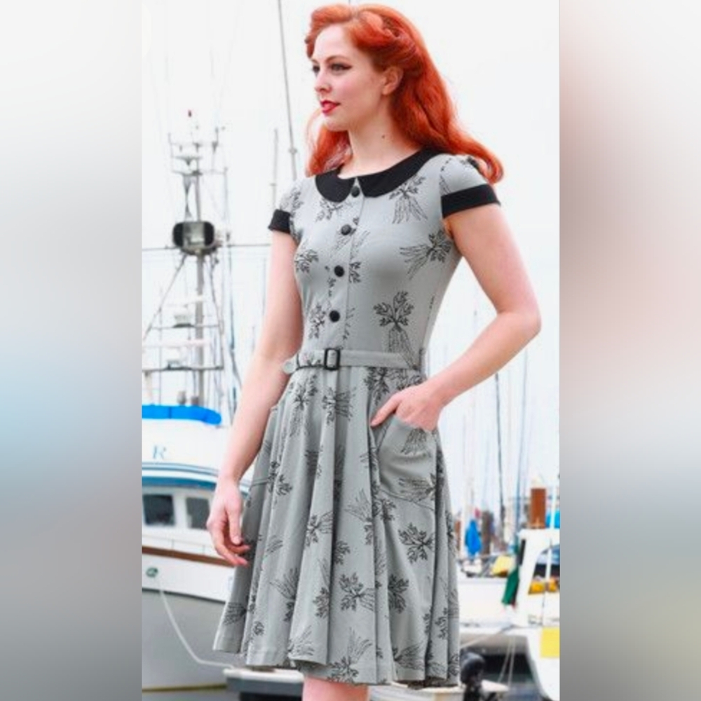 Effie' Heart Vintage Style Dress with Unique Carrot Pattern